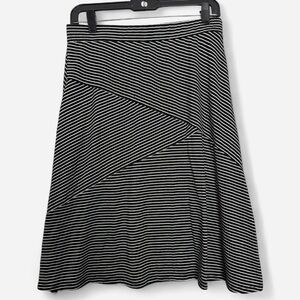 Indigo Black White Stripe Asymmetrical Midi Skirt M Boho Indie Sleeze Casual